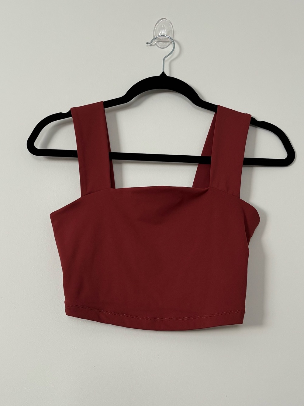 Dynamite Sculpt Square Neck Cropped Tank Top Burnt Red Size XS